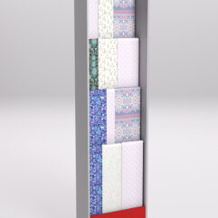 Стеллаж из ДСП для одежды,тканей и штор №1-600, Серый и Красный