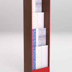 Стеллаж из ДСП для одежды,тканей и штор №1Б-600, Орех и Красный