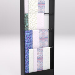 Стеллаж из ДСП для одежды,тканей и штор №1-900, Черный с белым