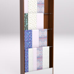 Стеллаж из ДСП для одежды,тканей и штор №1-900, Орех и Белый