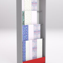 Стеллаж из ДСП для одежды,тканей и штор №1А-900, Серый и Красный