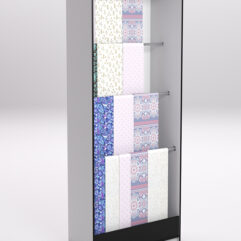 Стеллаж из ДСП для одежды,тканей и штор №1Б-900, Черный с белым