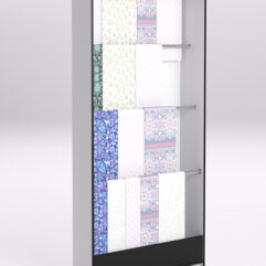 Стеллаж из ДСП для одежды,тканей и штор №2-900, Черный с белым