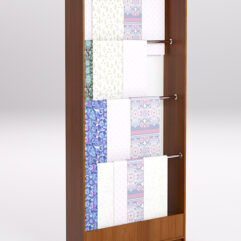 Стеллаж из ДСП для одежды,тканей и штор №2-900, Орех и Белый