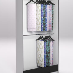 Стеллаж из ДСП для одежды,тканей и штор №3Б-1200, Черный с белым