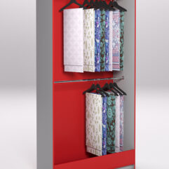 Стеллаж из ДСП для одежды,тканей и штор №3Б-1200, Серый и Красный