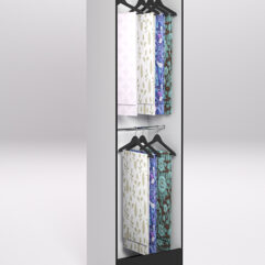 Стеллаж из ДСП для одежды,тканей и штор №3Б-600, Черный с белым