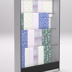 Стеллаж из ДСП для одежды,тканей и штор №2А-1200, Черный с белым