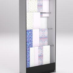 Стеллаж из ДСП для одежды,тканей и штор №2А-900, Черный с белым