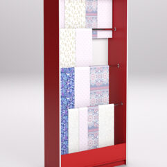 Стеллаж из ДСП для одежды,тканей и штор №2А-900, Красный и Белый