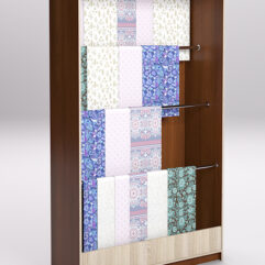 Стеллаж из ДСП для одежды,тканей и штор №2Б-1200, Орех и Дуб Сонома