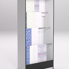 Стеллаж из ДСП для одежды,тканей и штор №2Б-900, Черный с белым