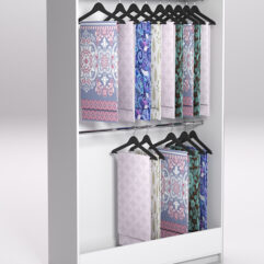 Стеллаж из ДСП для одежды,тканей и штор №4Б-1200, Белый