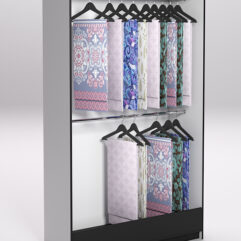 Стеллаж из ДСП для одежды,тканей и штор №4Б-1200, Черный с белым