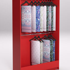 Стеллаж из ДСП для одежды,тканей и штор №4Б-1200, Красный