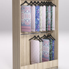 Стеллаж из ДСП для одежды,тканей и штор №4Б-1200, Дуб Сонома