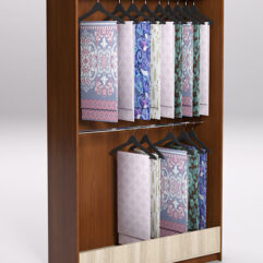 Стеллаж из ДСП для одежды,тканей и штор №4Б-1200, Орех и Дуб Сонома