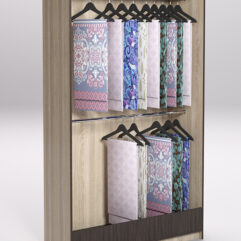 Стеллаж из ДСП для одежды,тканей и штор №4Б-1200, Дуб Сонома, кромка Дуб Венге