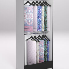 Стеллаж из ДСП для одежды,тканей и штор №4Б-900, Черный с белым