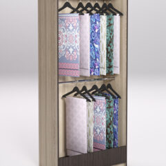 Стеллаж из ДСП для одежды,тканей и штор №4Б-900, Дуб Сонома, кромка Дуб Венге