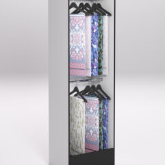 Стеллаж из ДСП для одежды,тканей и штор №4Б-600, Черный с белым