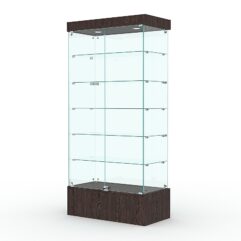 Витрина стеклянная ИСТРА ПОДИУМ №509-Ф (с дверками, задняя стенка - стекло), Дуб Венге