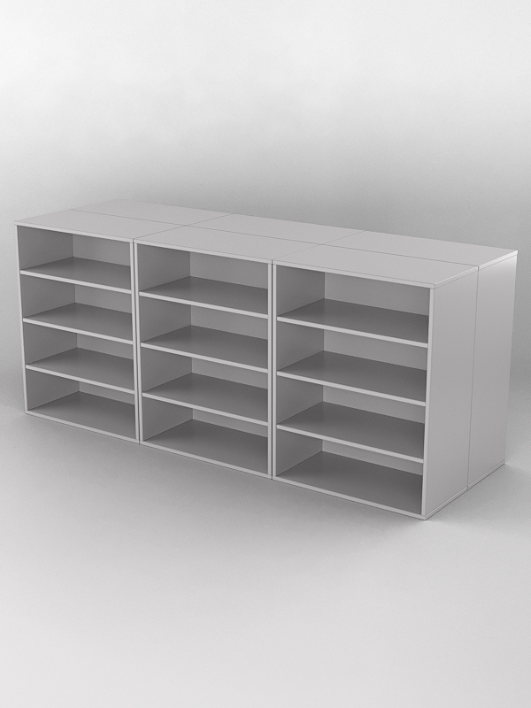 Комплект стеллажей из ДСП для обуви №2 (ДСП 25мм), Серый