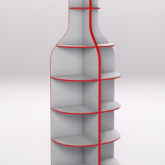 Стеллаж для бутылок №2, Серый, кромка красная