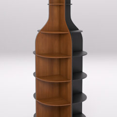 Стеллаж для бутылок №3, Орех и Черный