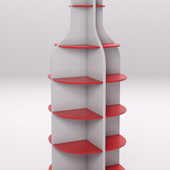 Стеллаж для бутылок №3, Серый и красный
