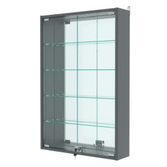 Витрина настенная №2-2А с зеркалом, Темно-Серый