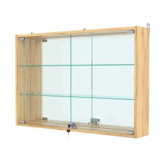 Витрина настенная №3-2А с зеркалом, Дуб Золотистый