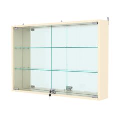 Витрина настенная №3-2А с зеркалом, Крем Вайс