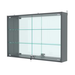 Витрина настенная №3-2А с зеркалом, Темно-Серый