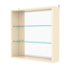 Витрина настенная №1-2Г с зеркалом, Крем Вайс