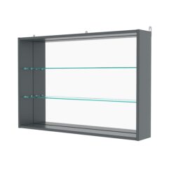 Витрина настенная №3-2Г с зеркалом, Темно-Серый