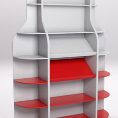 Стеллаж для бутылок №6, Серый и красный