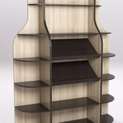 Стеллаж для бутылок №6, Дуб Сонома, кромка Дуб Венге