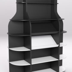 Стеллаж для бутылок №7, Черный с белым