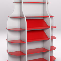 Стеллаж для бутылок №7, Серый и красный
