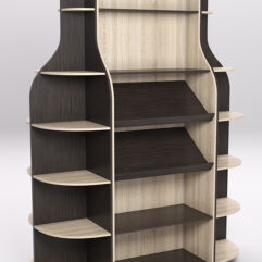 Стеллаж для бутылок №7, Дуб Сонома, кромка Дуб Венге