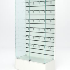 Витрина стеклянная ИСТРА ПОДИУМ №9-ЭП (с дверками, задняя стенка - экономпанель), Белый