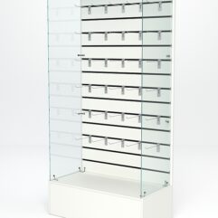 Витрина стеклянная ИСТРА ПОДИУМ №109-ЭП (без дверок, задняя стенка - экономпанель), Белый