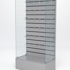 Витрина стеклянная ИСТРА ПОДИУМ №109-ЭП (без дверок, задняя стенка - экономпанель), Серый