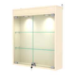 Витрина настенная №1-3А с подсветкой, Крем Вайс