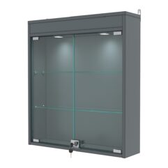 Витрина настенная №1-3А с подсветкой, Темно-Серый