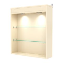 Витрина настенная №1-3Г с подсветкой, Крем Вайс