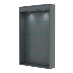 Витрина настенная №2-3Г с подсветкой, Темно-Серый