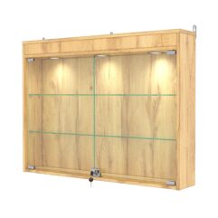 Витрина настенная №3-3А с подсветкой, Дуб Золотистый