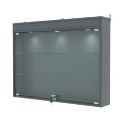 Витрина настенная №3-3А с подсветкой, Темно-Серый